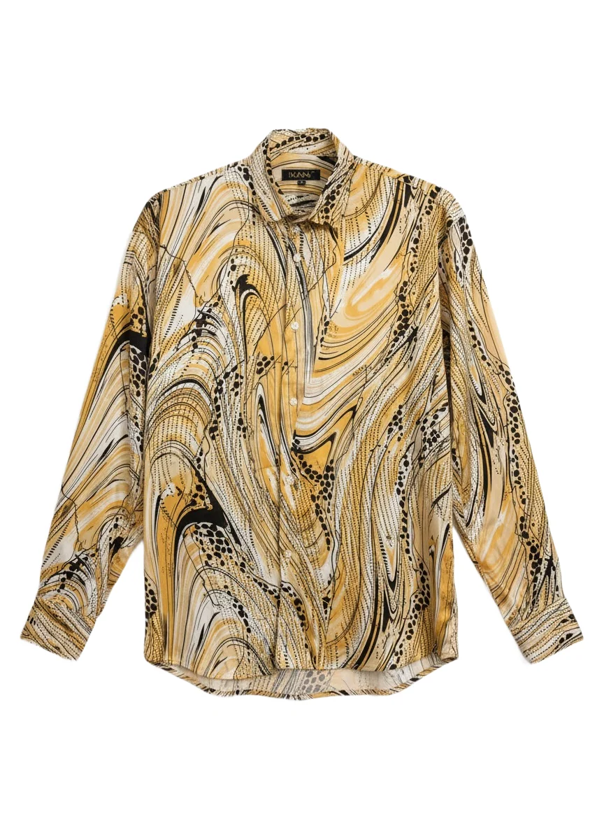 Long sleeve silk casual shirt